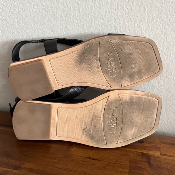 SARTO by Franco Sarto - Emma Leather Ankle Strap Sandals in Black - Picture 10 of 10